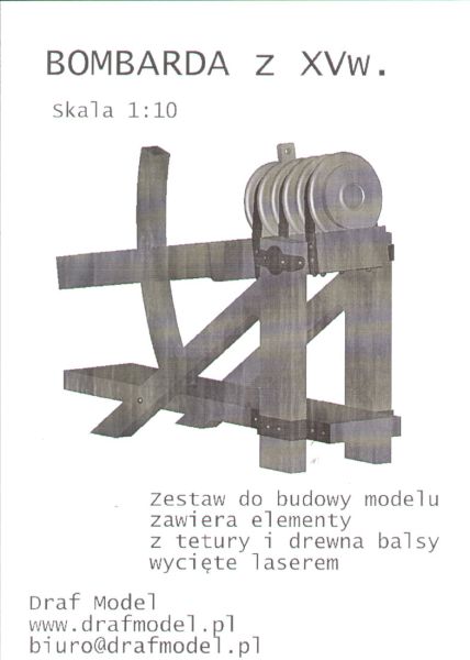 Bombarde 15.Jh. 1:10 Komplett-Lasercutsatz (Karton + Balsaholz)