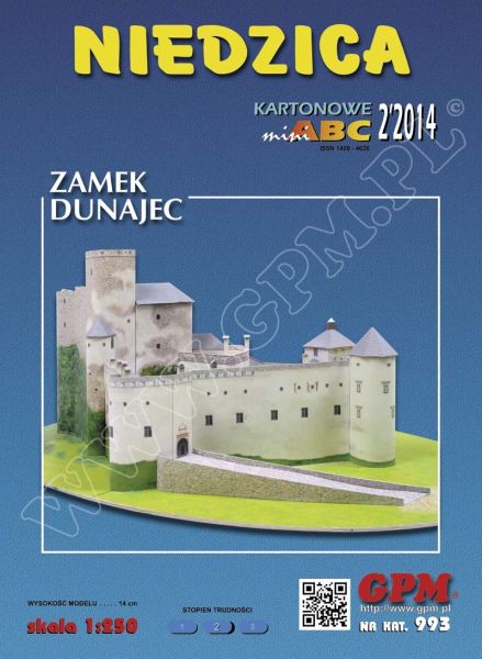 Burg Dunajec (1325) in Niedzica in Polen 1:250