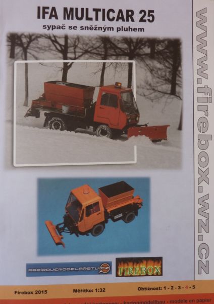 DDR-Fahrzeug IFA Multicar 25 - Schneeschieber und Salzstreuer 1:32 präzise