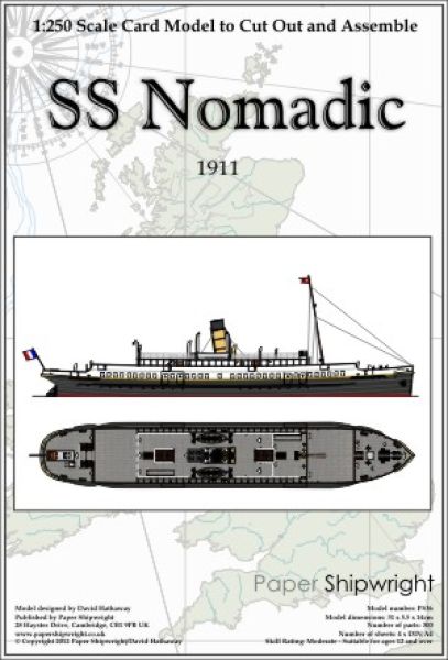 Dampfer ss Nomadic - der Zubringer der White Star Line (1911) 1:250 präzise