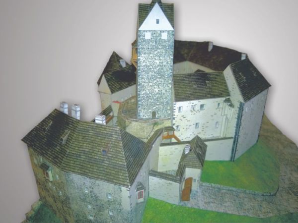 Die Burg Loket (Hrad Loket, deutsch Burg Elbogen) (16./17. Jh.) 1:300
