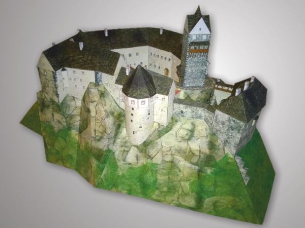 Die Burg Loket (Hrad Loket, deutsch Burg Elbogen) (16./17. Jh.) 1:300