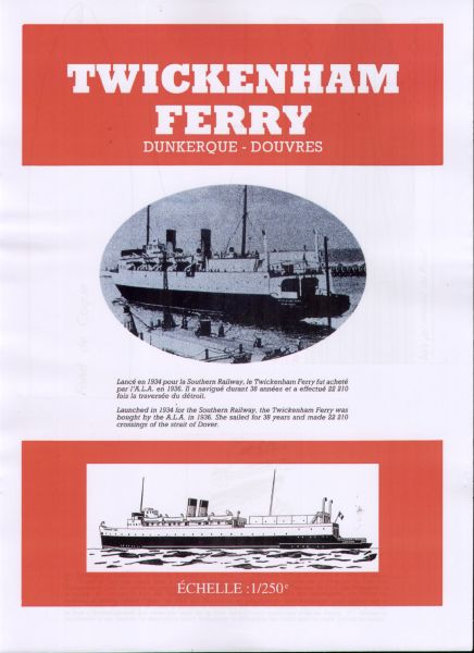 Eisenbahnfähre Twickenham Ferry (1934) 1:250 einfach