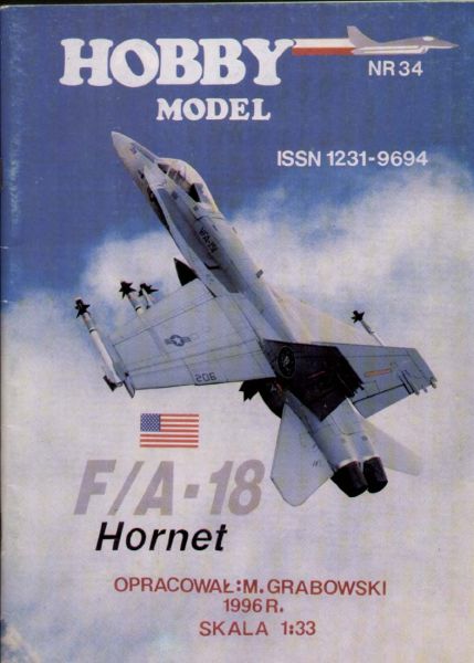 F/A-18A Hornet 1:33 (HobbyModel Nr.34 Erstausgabe) übersetzt