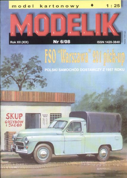 FSO Warszawa 201 Pick-up (1957) Lizenz sowjet. GAZ M-20 1:25 Offsetdruck