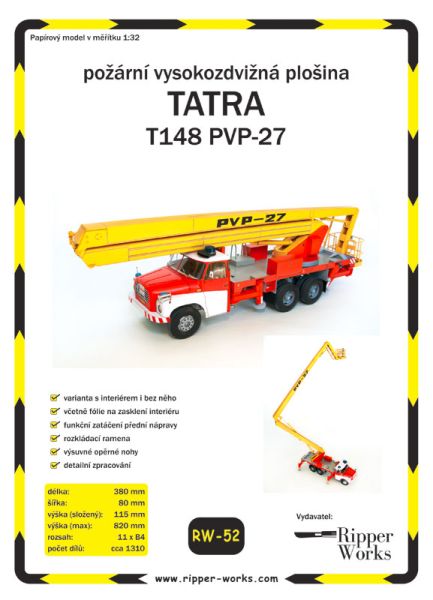 Feuerwehr-Korbausleger Tatra T148 PVP-27 1:32 präzise