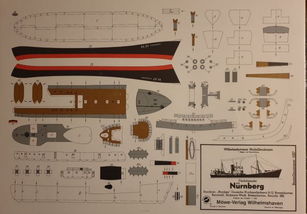 Fischdampfer Nürnberg, Wilhelmshavener Modellbaubogen, 1:250, Nr. 1027