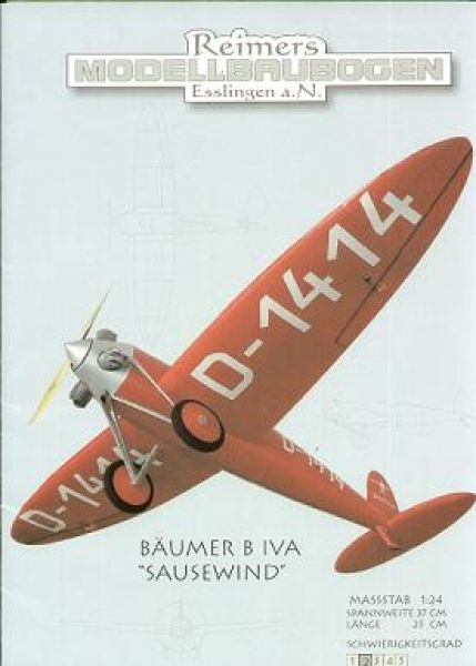 Flugzeug Bäumer BIVA "Sausewind" (1928) 1:50