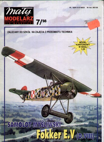 Fokker E.V (D.VIII) der Baureihe 193/18 (1919) 1:33