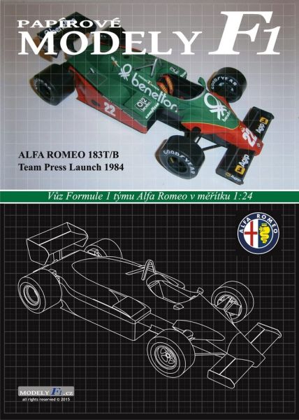 Formel 1.-Bolid Alfa Romeo 183T/B, Team Press Launch 1984 1:24