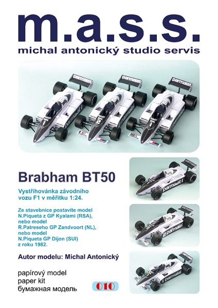 Formel 1.-Bolid Brabham BT50 (Season 1982) in drei optionalen Darstellungen 1:24