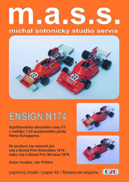 Formel 1.-Bolid Ensign N174 (GP Holland 1974 oder GP Monaco 1974) 1:24