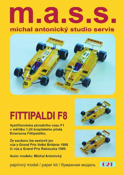 Formel 1.-Bolid Fittipaldi F8 (1980) in zwei optionalen Darstellungsmöglichkeiten 1:24