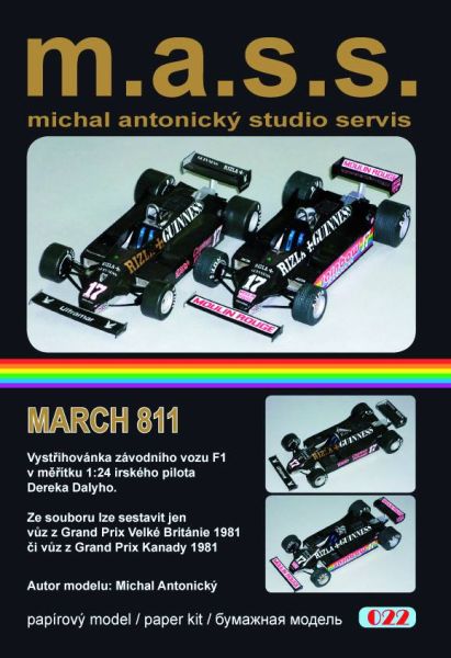 Formel 1.-Bolid March 811 (1981) in zwei optionalen Darstellungsmöglichkeiten 1:24
