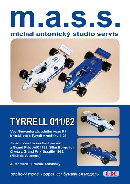 Formel 1.-Bolid Tyrrell 011/82 (Season 1982) Grand Prix Südafrika oder Brasilien 1:24