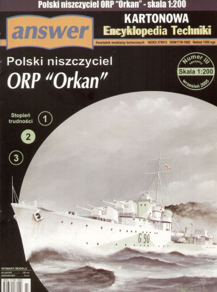 Grosszerstörer ORP Orkan (1942) der britischen M-Klasse 1:200