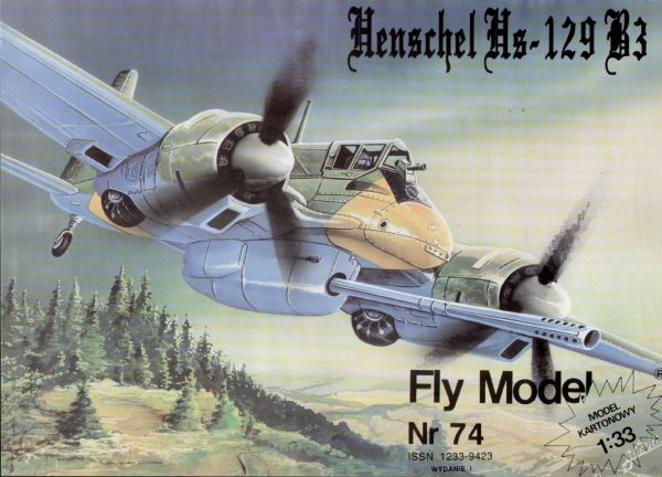 HENSCHEL Hs 129 A Spannweite 1180 mm Modellbauplan 