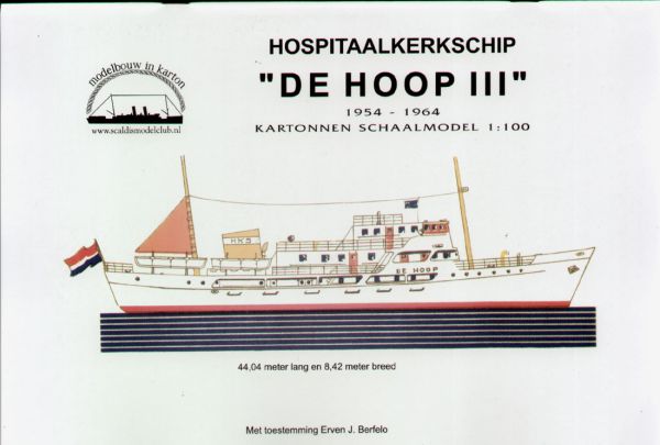 Hospitalschiff (Hospitaal-kerkschip  = HKS) De Hoop III ("die Hoffnung III") 1:100 einfach