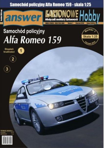 Italienisches Pkw Alfa Romeo polnischer Verkehrspolizei 1:25