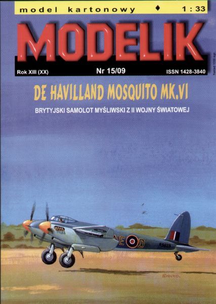 Jagdbomber de Havilland Mosquito Mk.VI (1945) 1:33 Offsetdruck