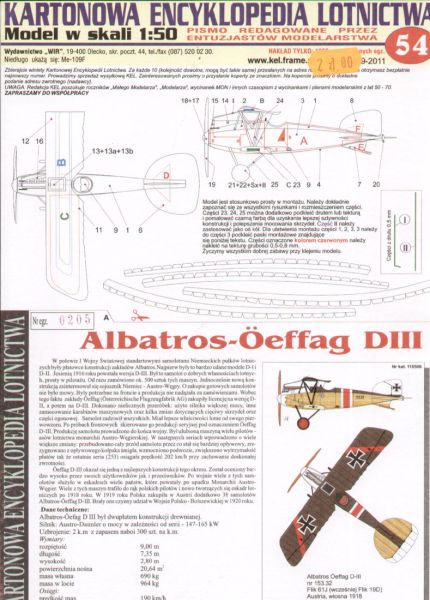 Jagdflugzeug Albatros-Öeffag D-III (Flik 61J, 1918) 1:50