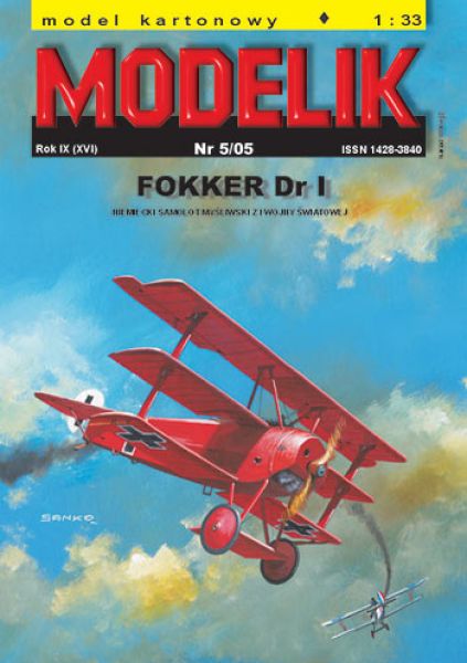 Jagdflugzeug Fokker Dr.1 "der Dreidecker" 1:33 übersetzt
