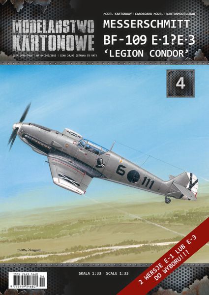 Jagdflugzeug Messerschmitt Bf-109 E-1 oder wahlweise Bf-109 E-3 (Legion Condor) 1:33