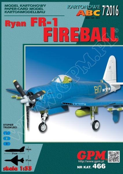 Jagdflugzeug mit kombiniertem Kolben- und Strahlantrieb Ryan FR-1 Fireball 1:33 extrem