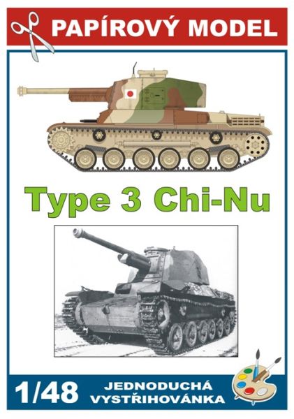 Japanischer mittelschwerer Panzer TYPE 3 CHI-NU 1:48 einfach