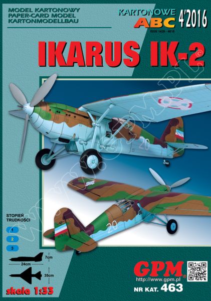 Jugoslawisches Jagdflugzeug Ikarus IK-2 (1941) 1:33