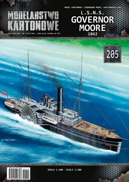 Kanonenboot-Seitenraddampfer L.S.N.S. Governor Moore (1862) 1:200