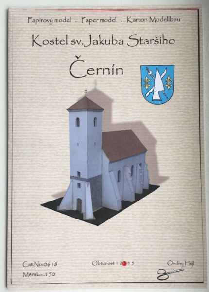 Kirche Jakobus des Älteren in Cernin (Czernin, Tschernin) errichtet nach 1150 1:150