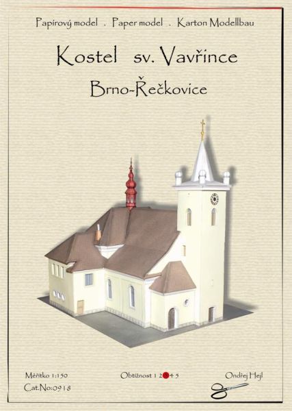 Kostel sv. Vavrince / St.-Laurentius-Kirche aus Brno-Reckovice 1:150