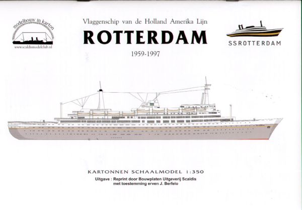 Kreuzfahrtschiff ss Rotterdam V (1957-1997) 1:350 übersersetzt