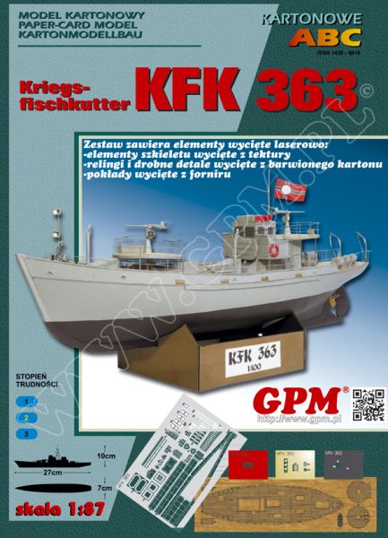 Kriegsfischkutter KFK 363 der Deutschen Kriegsmarine 1:87 inkl. div. LC-Sätze