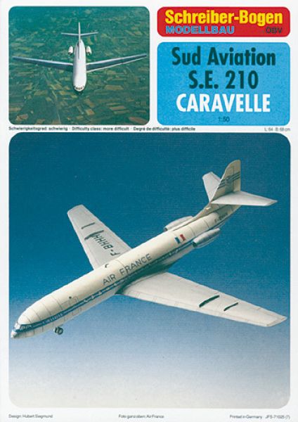 Kurz- und Mittelstreckenverkehrsflugzeug Sud Aviation S.E. 210 Caravelle 1:50 deutsche Anleitung
