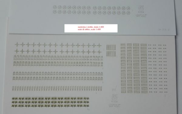 LC-Sonnenliegen, Bänke und Tische mit Sonnenschirmen für 1:400-Passagierschiffe