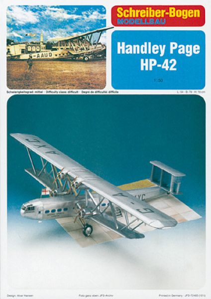 Langstrecken-Passagierflugzeug Handley Page HP-42 (1931) 1:50 deutsche Anleitung, ANGEBOT