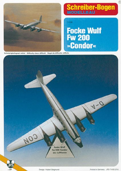 Langstreckenverkehrsflugzeug Focke Wulf Fw 200 Condor 1:100 deutsche Anleitung