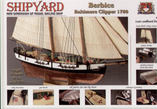 Laser cardboard kit - Baltimore Clipper BERBICE (1780) 1:72
