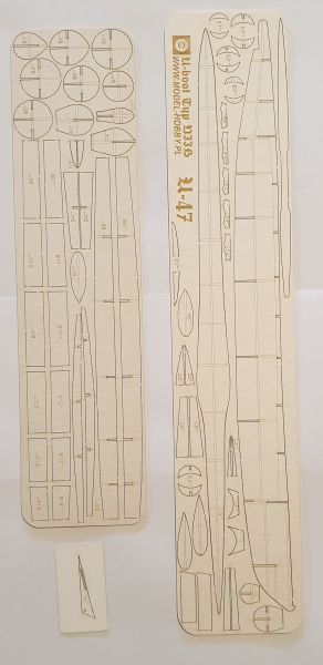 Lasercut-Spantensatz für U-Boot Typ VII B ( U-47 ) Model-Hobby Nr. 27 (2/2020)