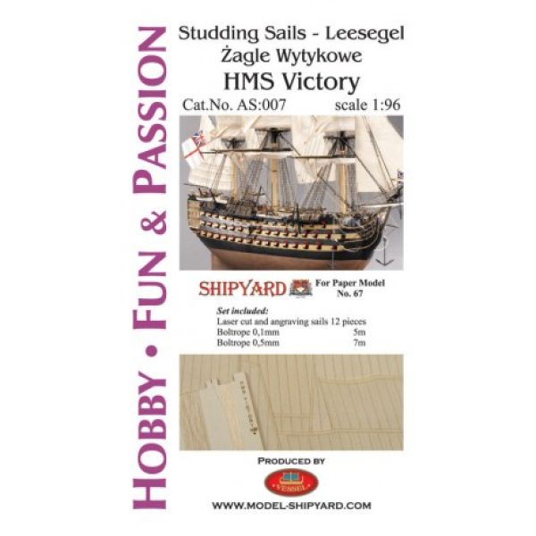 Leesegel-Satz + Seile für HMS VICTORY 1:96