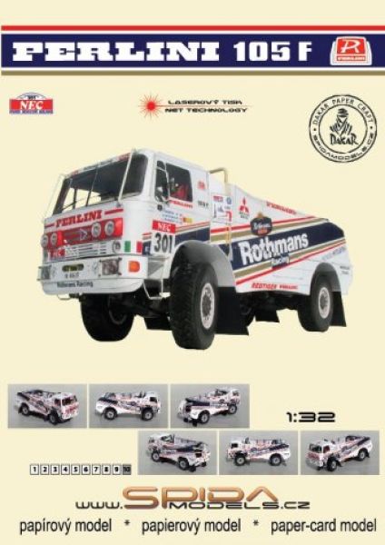 Lkw-Rennwagen – Perlini 105 F (Paris-Moscow-Beijing-Rally 1992) 1:32 präzise
