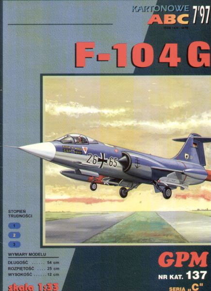 Lockheed F-104G Starfighter Deutscher Luftwaffe 1:33 übersetzt