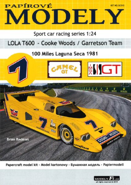 Lola T600 "100 Miles Laguna Seca 1981" 1:24 modelyF1 Nr. SC010