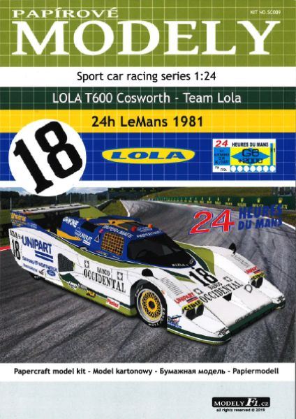 Lola T600 "24h Le Mans 1981" 1:24 modelyF1 Nr. SC009