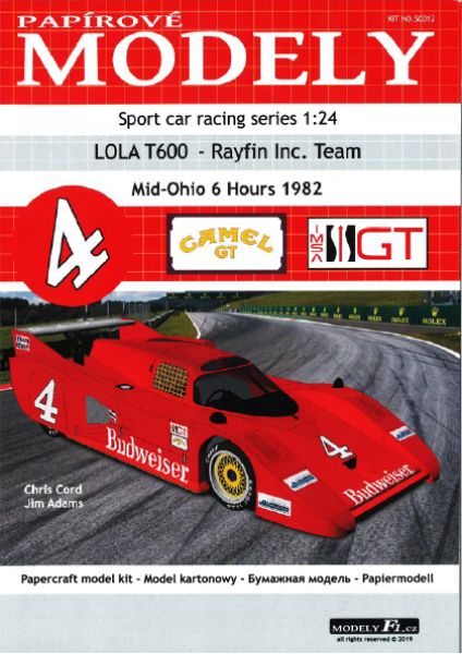 Lola T600 - "Mid Ohio 6 Hours 1982" 1:24 modelyF1 Nr. Sc012