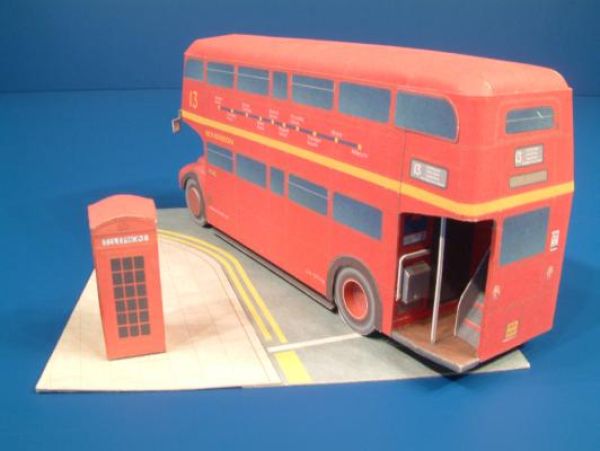 Londoner Doppeldeckbus Routemaster RML (1960er) + Telefonzelle 1:43 deusche Anleitung