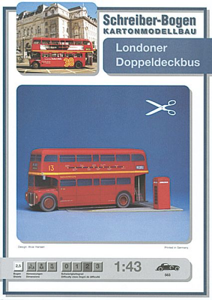 Londoner Doppeldeckbus Routemaster RML (1960er) + Telefonzelle 1:43 deusche Anleitung