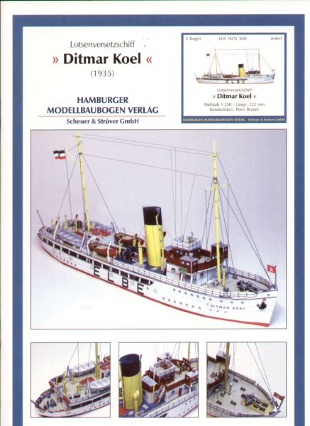 Lotsenversetzschiff Ditmar Koel (1935) 1:250 deutsche Anleitung  HMV 3426
